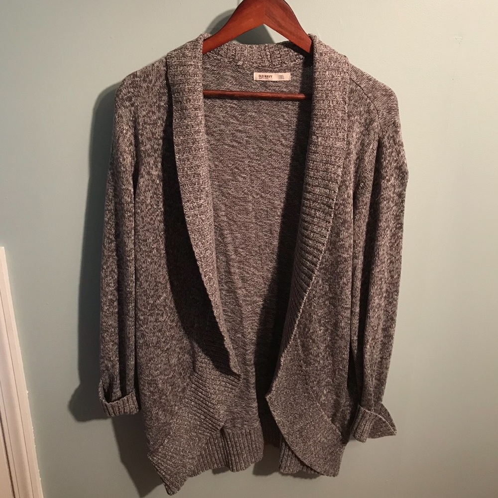 Old Navy Heather Gray Marled Open Front Cardigan Sweater, XXL